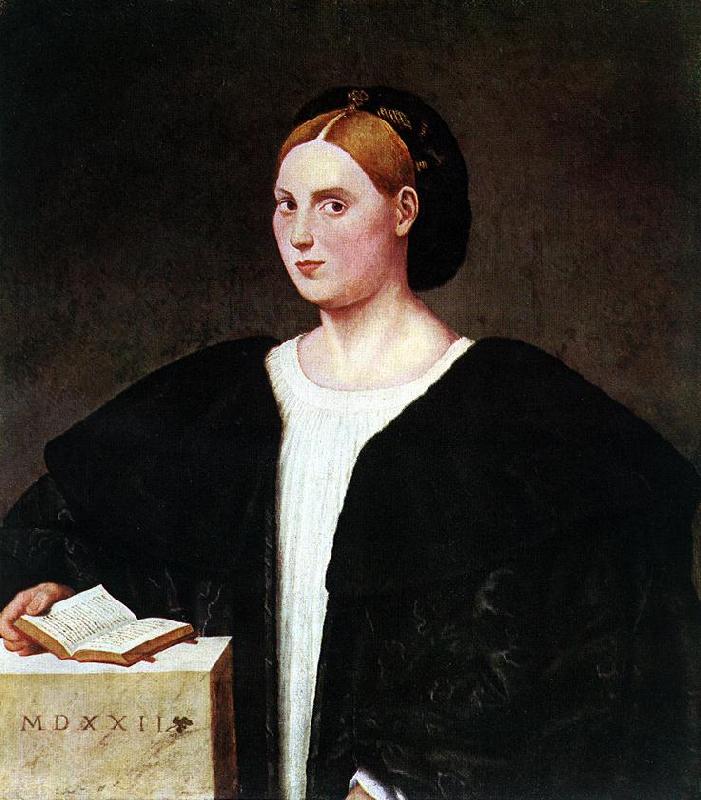 LICINIO, Bernardino Portrait of a Woman  g France oil painting art